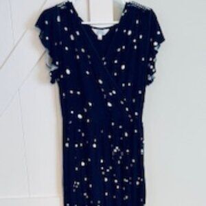Women's Blue & White Polka Dot Long Dress Size Large - Market & Spruce